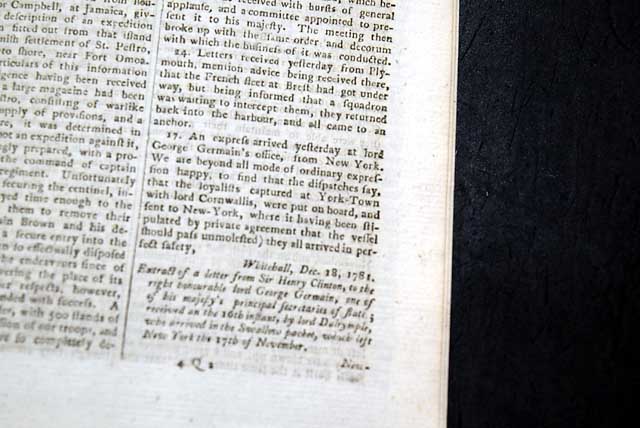Cornwallis surrenders at Yorktown...