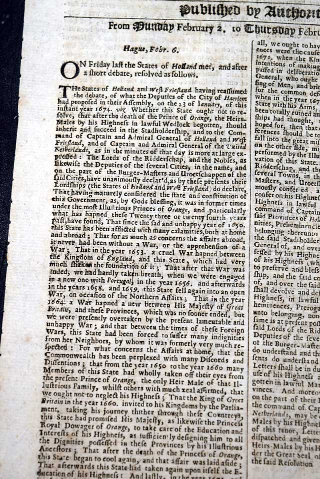 The latest news from over 350 years ago...