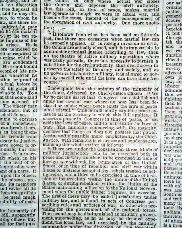 President Johnson's veto of The Reconstruction Act of 1867 (March 2nd ...