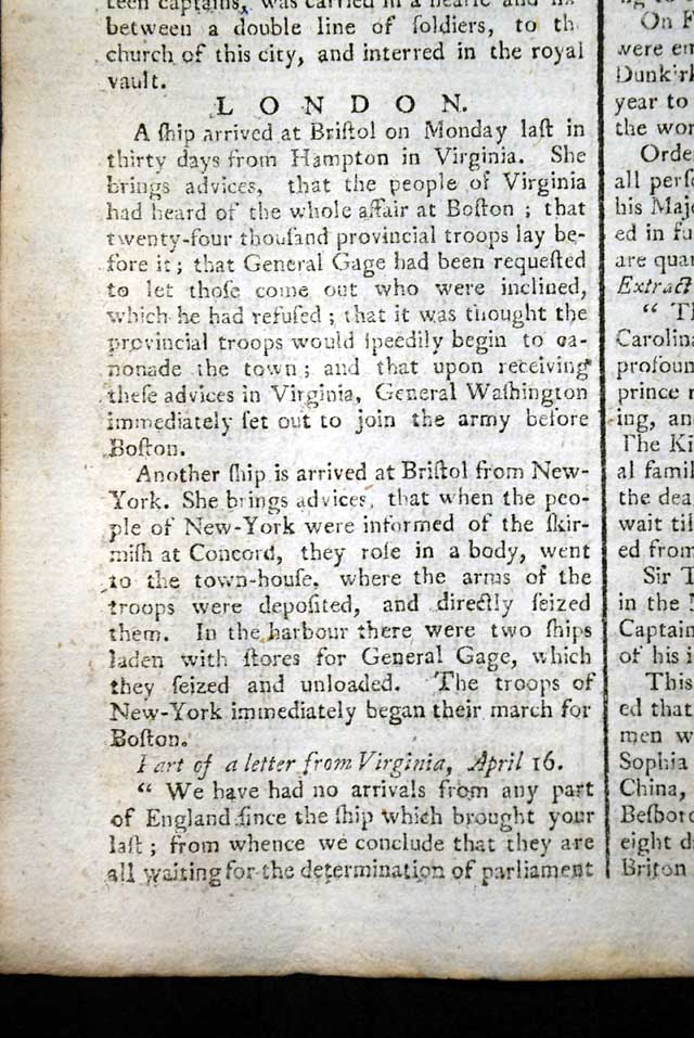 Lexington & Concord...   Washington is off to Boston...