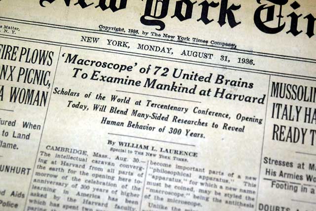 1936 Harvard Univeristy "Macroscope"...