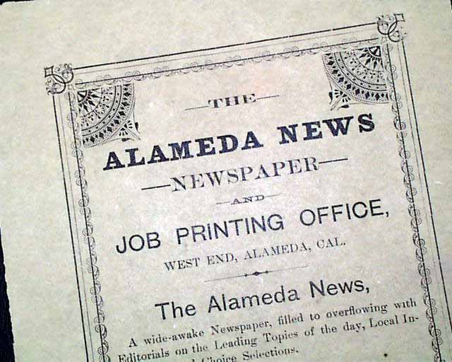 "Alameda News" advertisement broadside...