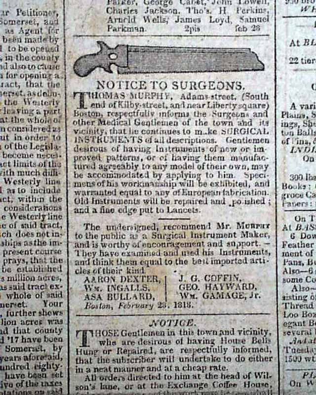 Surgical instruments advertisement includes a saw...