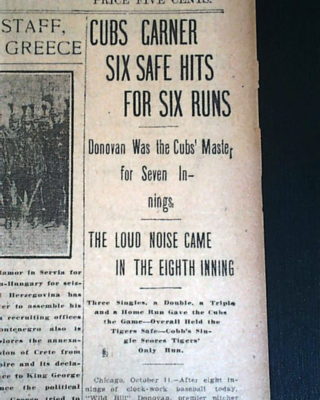 October 14, 1908: Cubs win World Series for second year in a row – Society  for American Baseball Research