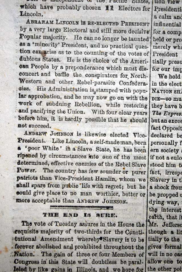 Abraham Lincoln is elected president...