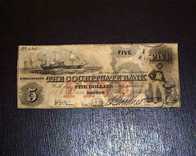 Five dollar bank note from 1850...