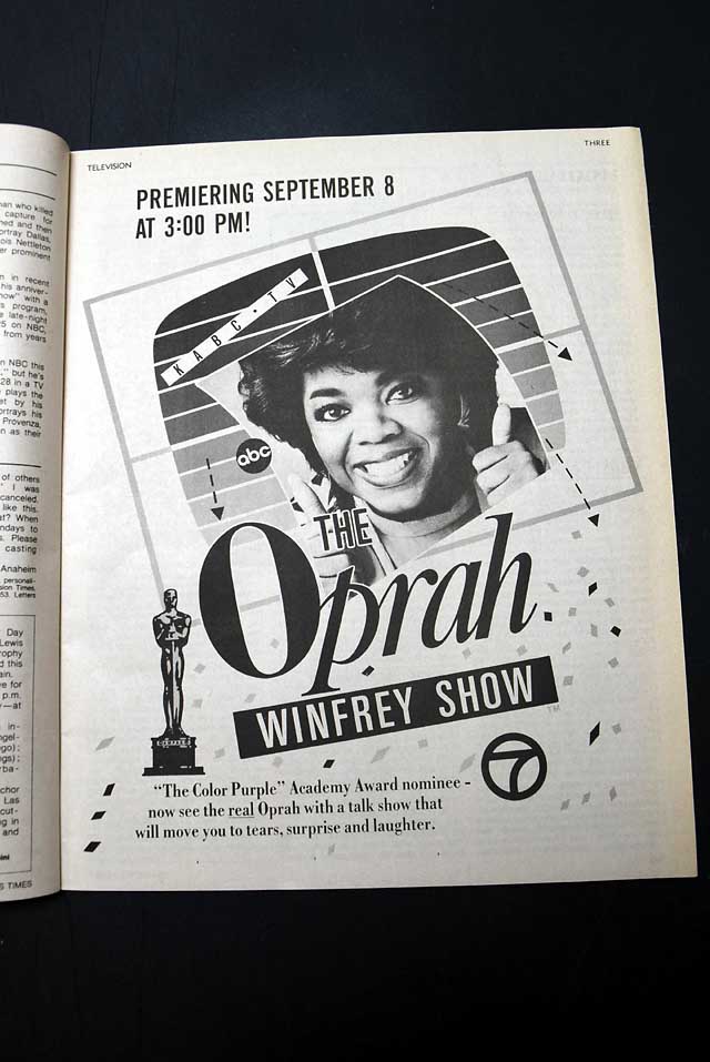1986 premiere of "The Oprah Winfrey Show" ad...