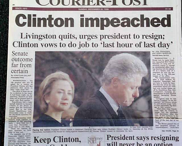 Clinton Impeached... - RareNewspapers.com