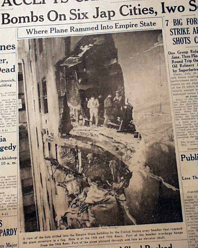 Plane Crashes Into The Empire State Building Rarenewspapers Com