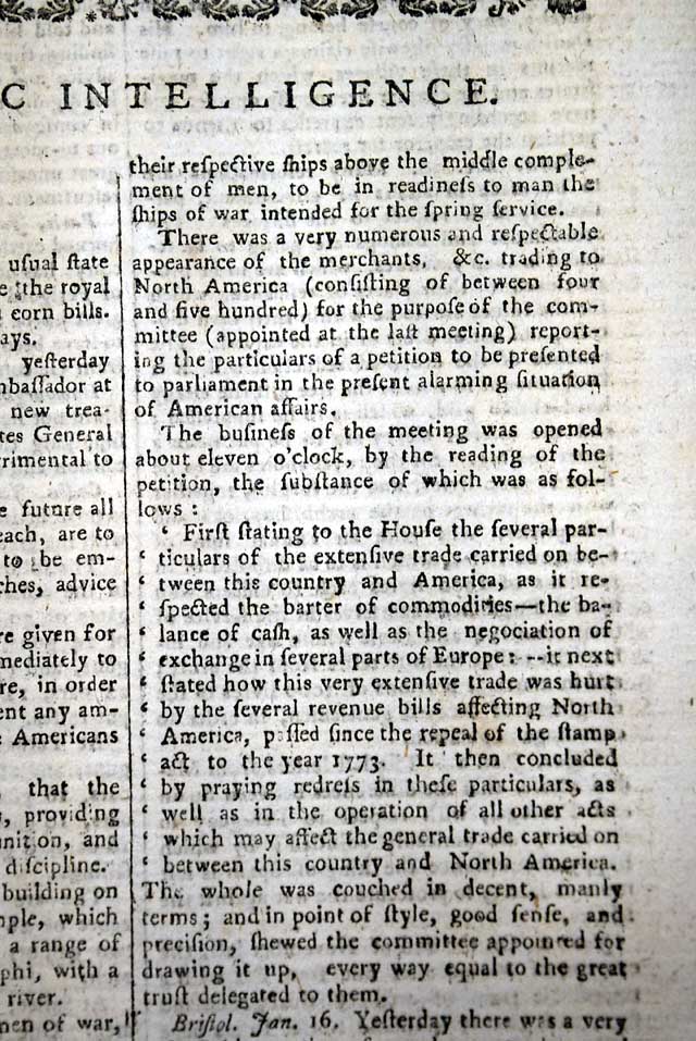 Congress petitions to the King of England...