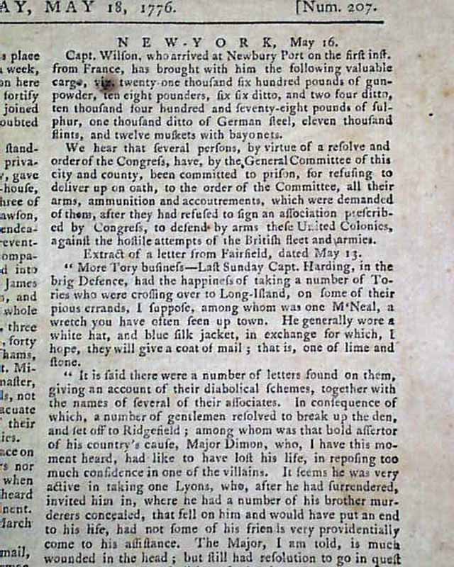 Philadelphia newspaper dated 1776...