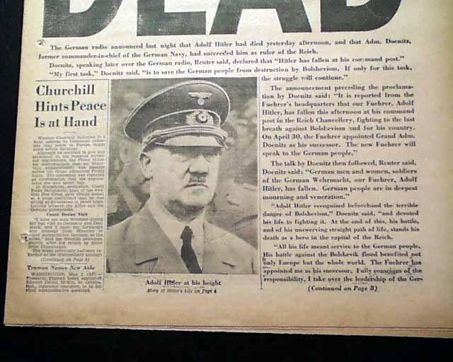 One of the best Hitler death issues... - RareNewspapers.com