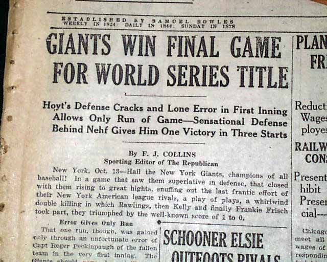 New York Giants Win World Series 1921.. 