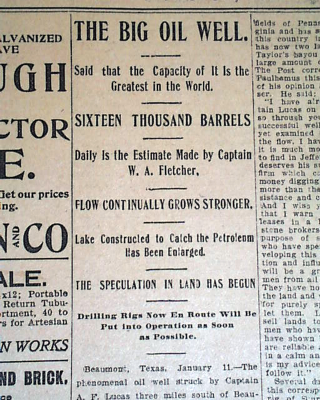 Spindletop the beginning of the 20th century oil boom