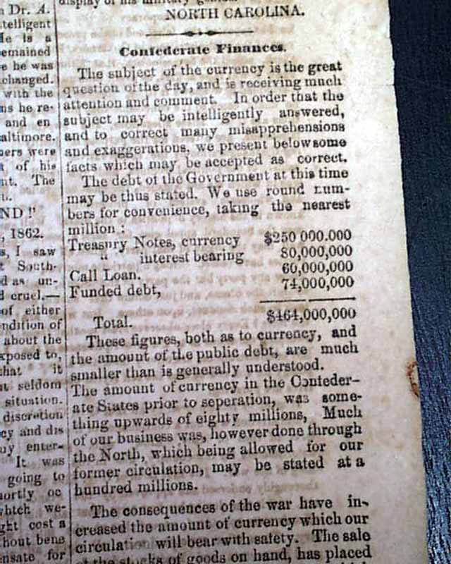 Confederate newspaper from Winston NC... - RareNewspapers.com