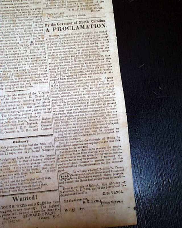 Confederate newspaper from Winston NC... - RareNewspapers.com