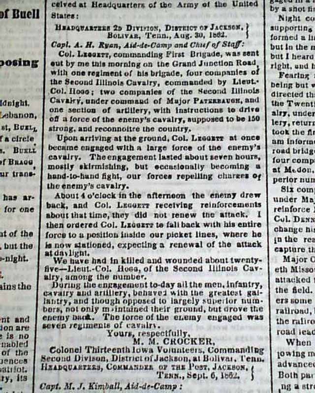 1862 Britton's Lane Civil War... Emancipation Proclamation related