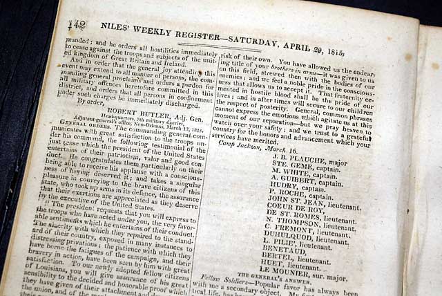 Jackson On the victory at New Orleans and the end of the War of 1812...
