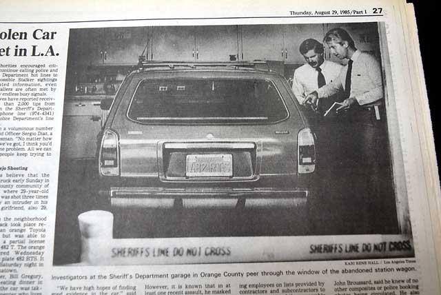 Richard Ramirez, the 'Night Stalker', in a Los Angeles newspaper...
