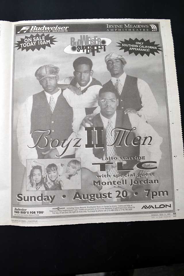 1995 "Boyz II Men" concert advertisement...