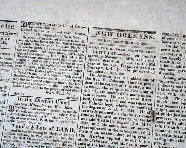 One of the earliest Louisiana newspapers we have offered ...