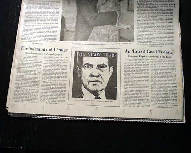 Nixon Resigns The Presidency As Reported In The Washington Post 