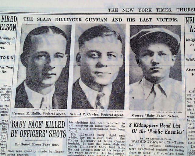 "Baby Face" Nelson is killed...