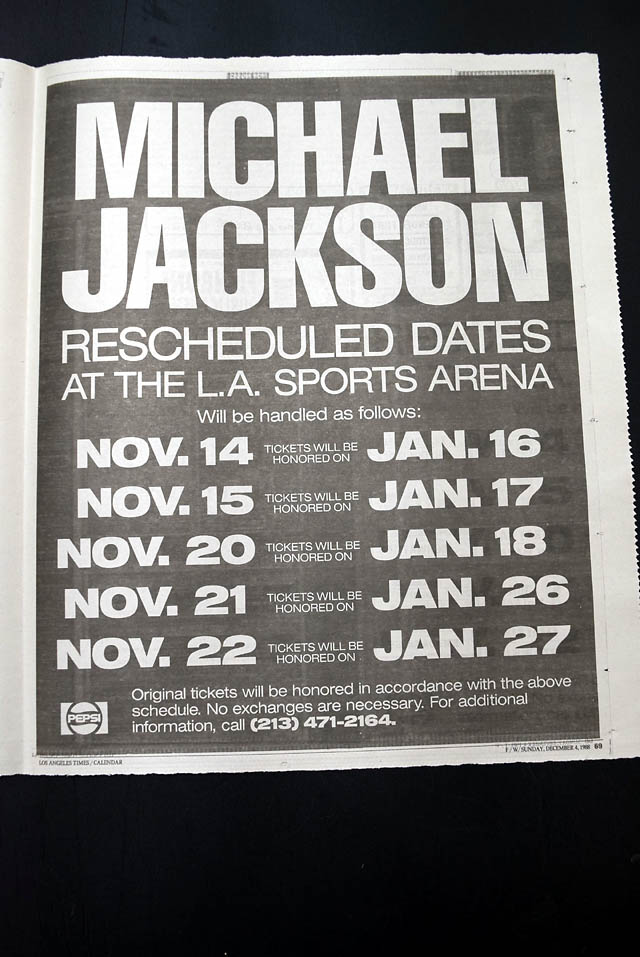 1988 "Michael Jackson" live concerts advertisement...