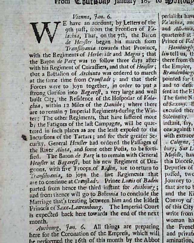 World's Oldest NEWSPAPER 1689 Gazette 316 YEARS OLD...