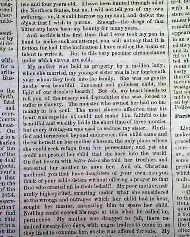 Fugitive slave Harriet Jacobs' letter is published... - RareNewspapers.com