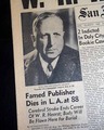 Death of William  Randolph Hearst, in one of his newspapers... - Image 2