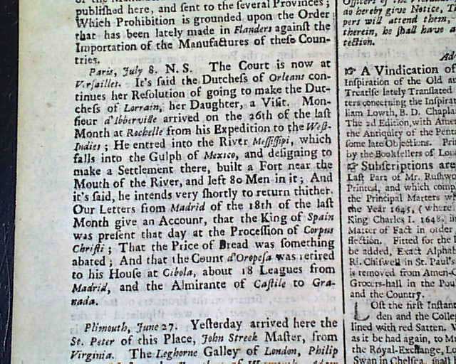 First European settlement along the Mississippi...