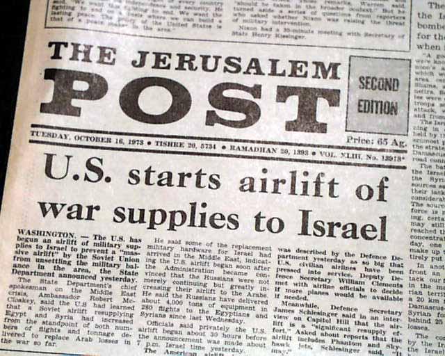 Newspaper from Israel The Yom Kippur War... - RareNewspapers.com