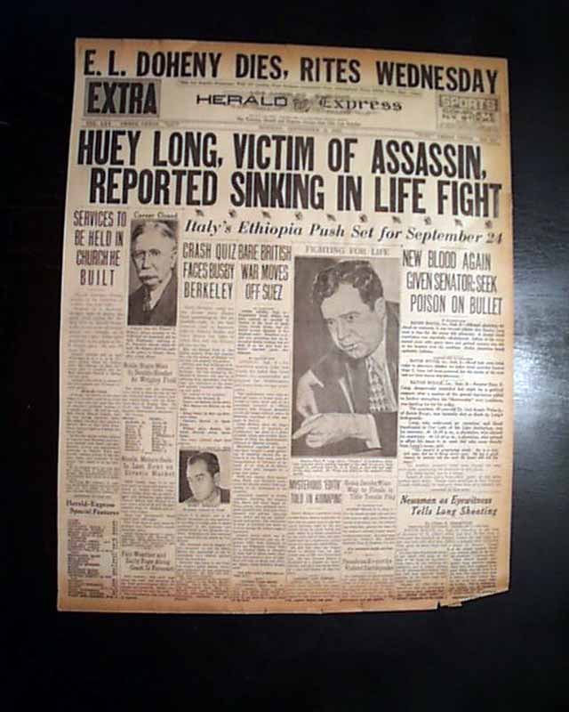 Huey Long assassination... Kingfish... - RareNewspapers.com