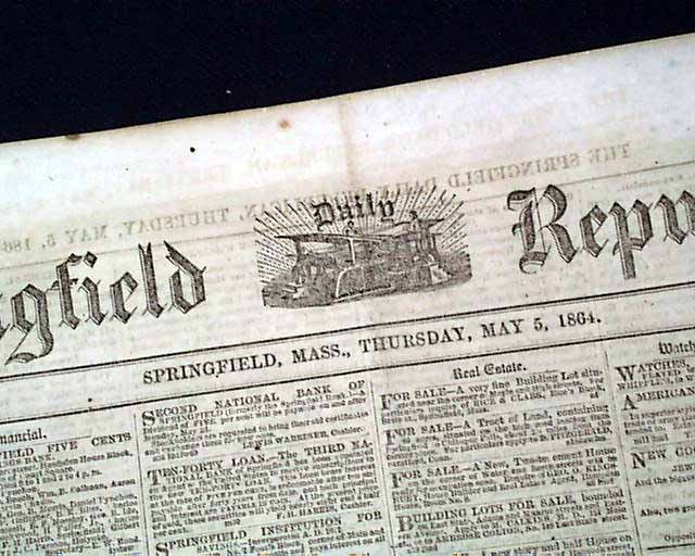 1864 Springfield MA Newspaper....