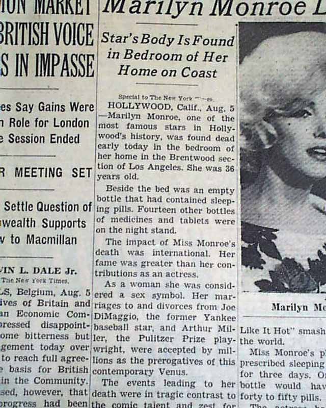 Marilyn Monroe Autopsy Report