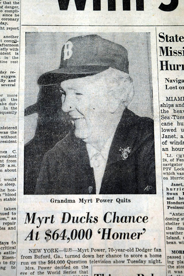 1955 Myrtle Power & the $64,0000 Question....