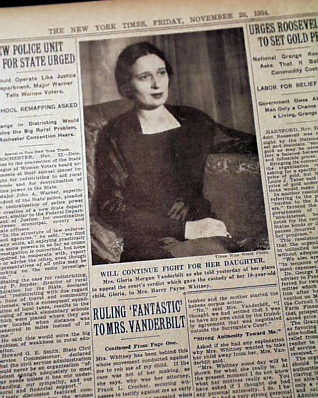 Gloria Morgan Vanderbilt... Custody trial... - RareNewspapers.com