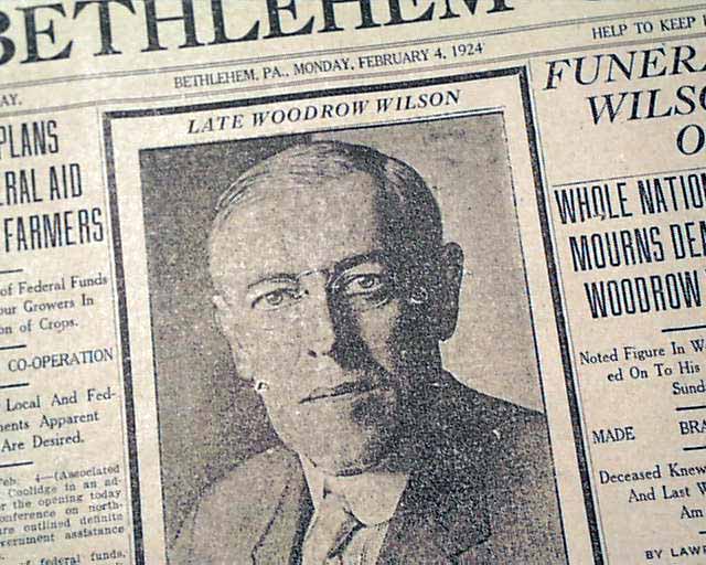 Woodrow Wilson's Death.... - RareNewspapers.com