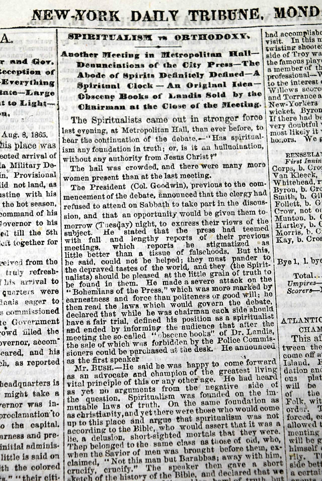 Spriritualism in 1865...