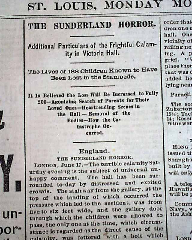 Victoria Hall disaster... - RareNewspapers.com