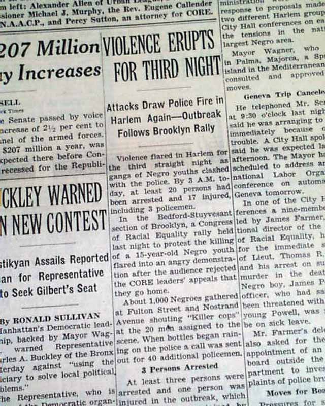 Harlem race riot of 1964.... - RareNewspapers.com