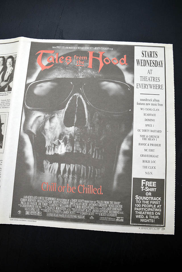 1995 opening day "Tales form the Hood" film advertisement...