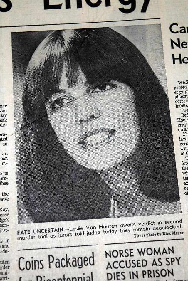 Leslie Van Houton murder trial in 1977...