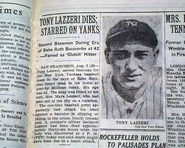 Tony Lazzeri's son recalls days of Babe Ruth, Lou Gehrig and Joe DiMaggio