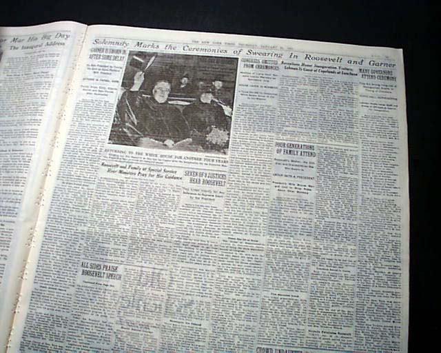 1937 Franklin D. Roosevelt's 2nd inauguration... - RareNewspapers.com