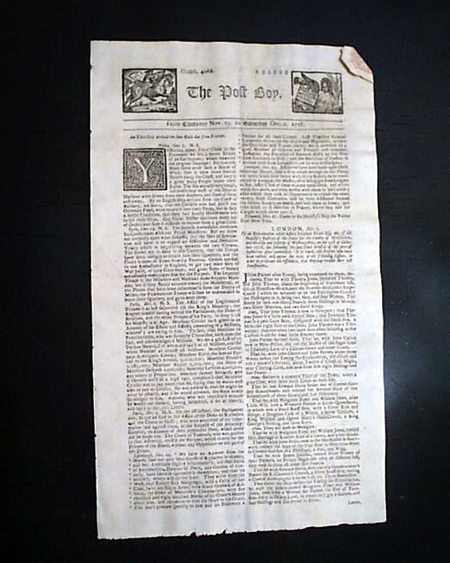 A displayable 18th century newspaper...