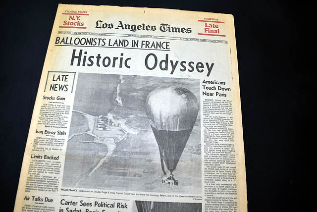 1978 Double Eagle II transatlantic balloon flight...