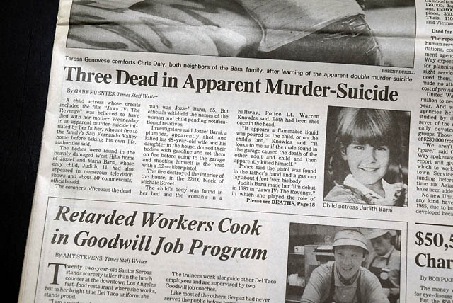 1988 child actress Judith Barsi murder...
