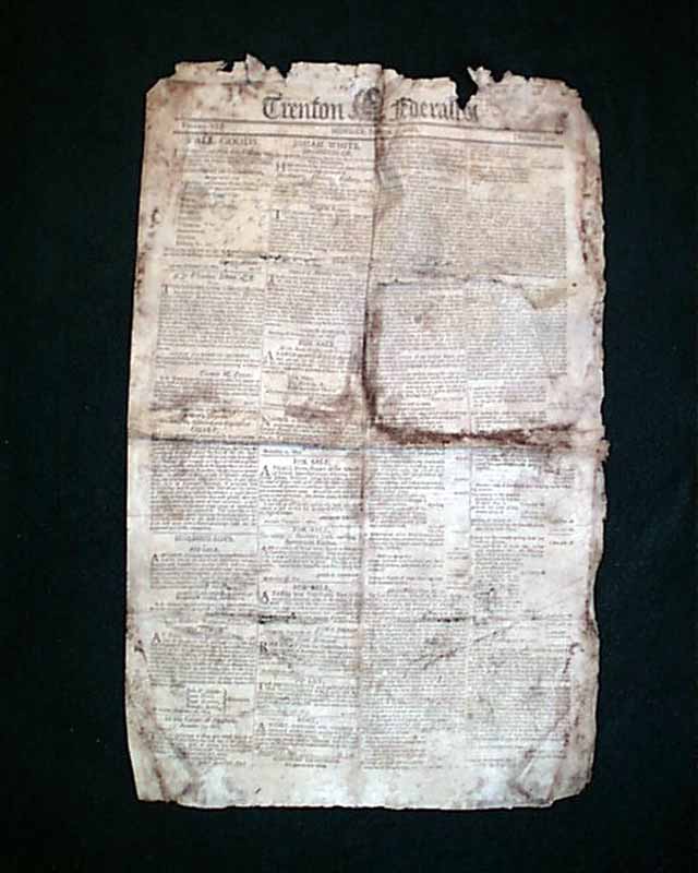 Very early Trenton, New Jersey, newspaper...